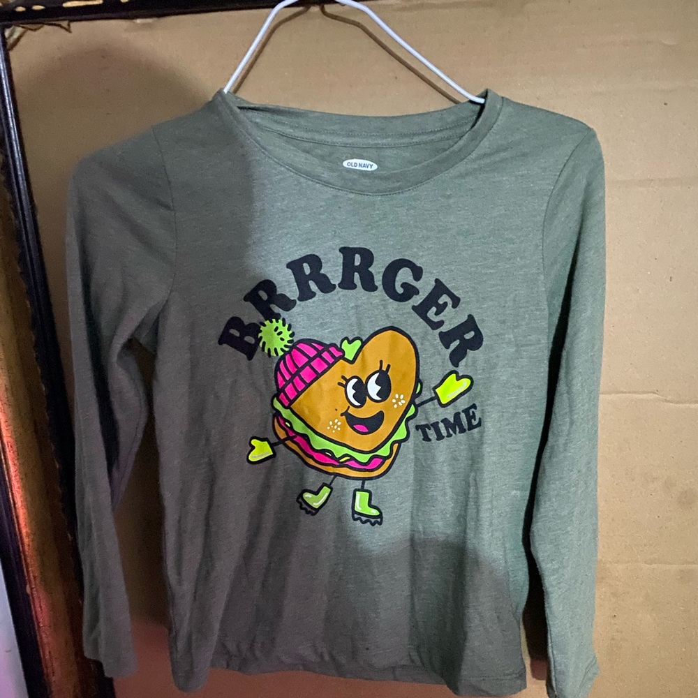 Old Navy Burgerrr time long sleeve T shirt